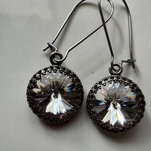 Crystal Rivoli Drop Dangle Earrings